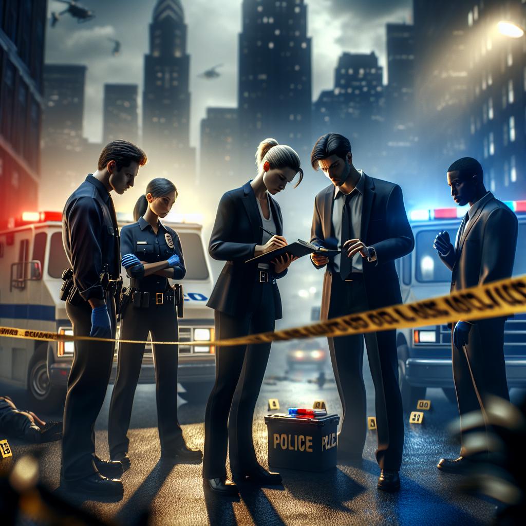 Police investigating crime scene