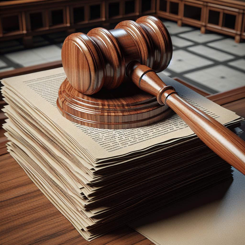 Gavel on court documents