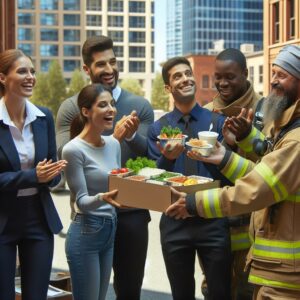 Business donating meals to firefighters