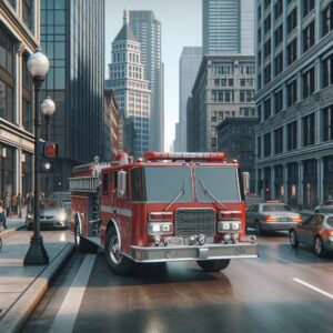 Emergency vehicle on street