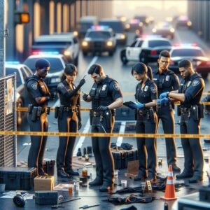 Police investigating shooting scene