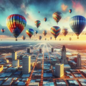 Hot air balloons over Shreveport