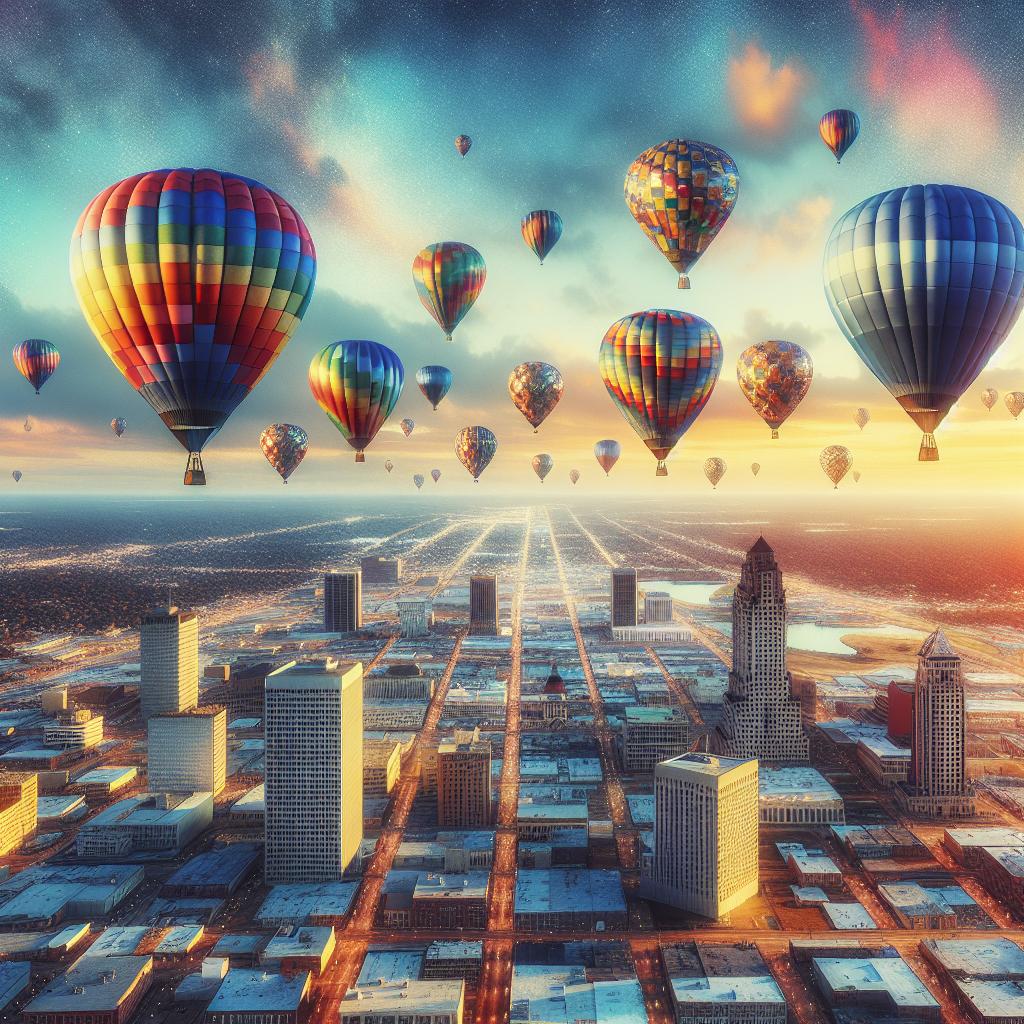 Hot air balloons over Shreveport