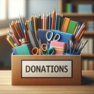 School supplies donation box