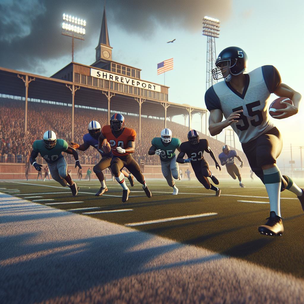 Football players on Shreveport field