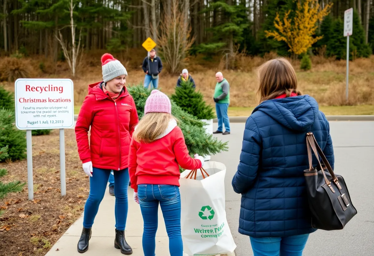 Families participating in Bossier City's Christmas tree recycling program