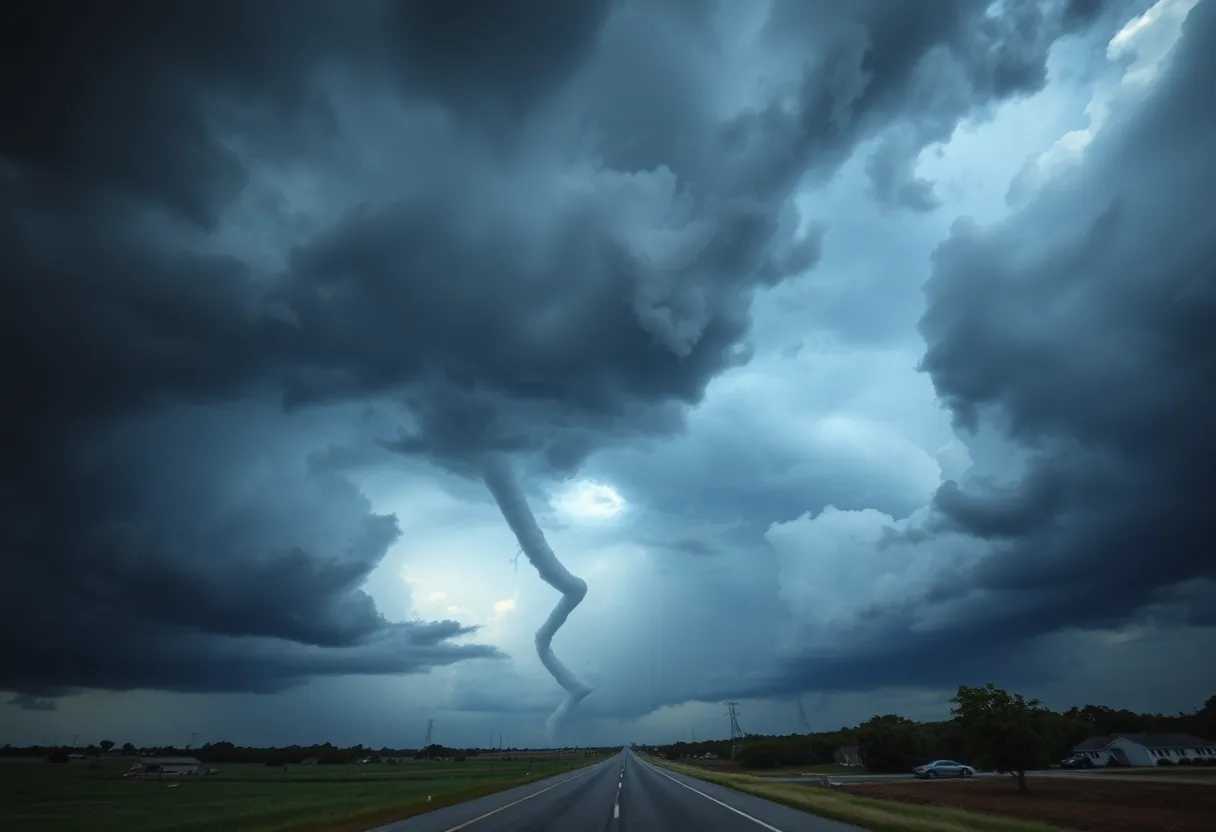 Dramatic clouds signaling severe weather in the Southern U.S.