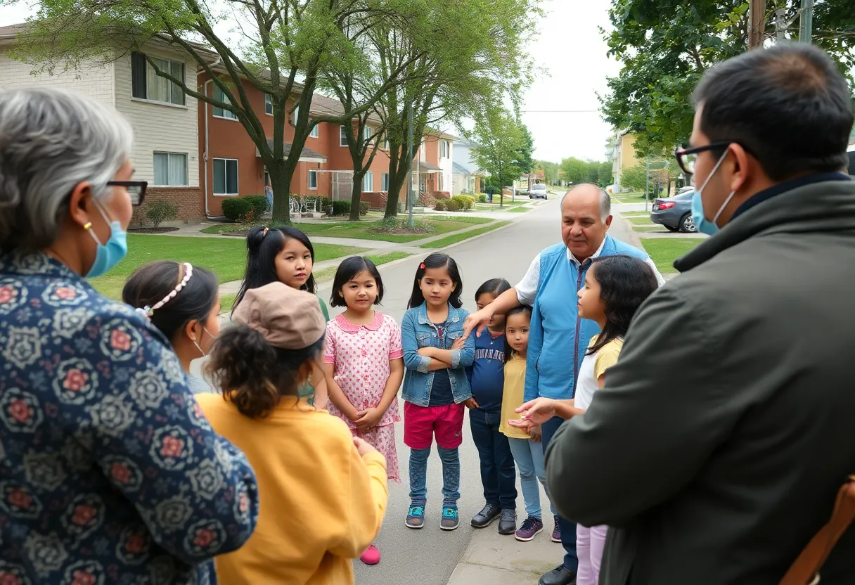 Shreveport residents discussing community safety.
