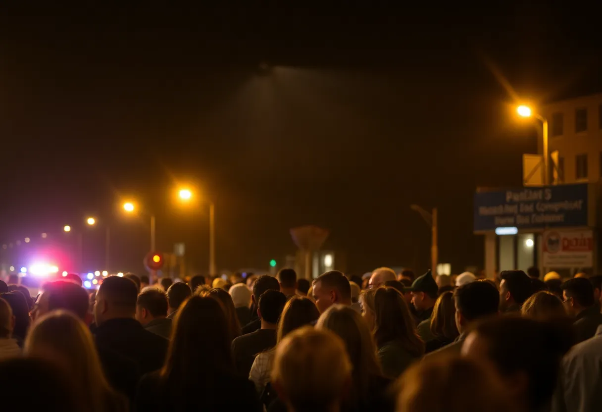 Police lights at the scene of a drive-by shooting in Shreveport
