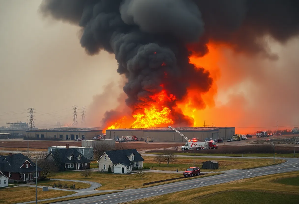 Fire at Moss Landing battery storage plant with thick smoke