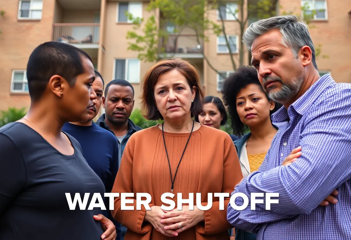 Tenants in Shreveport discussing water shutoff concerns