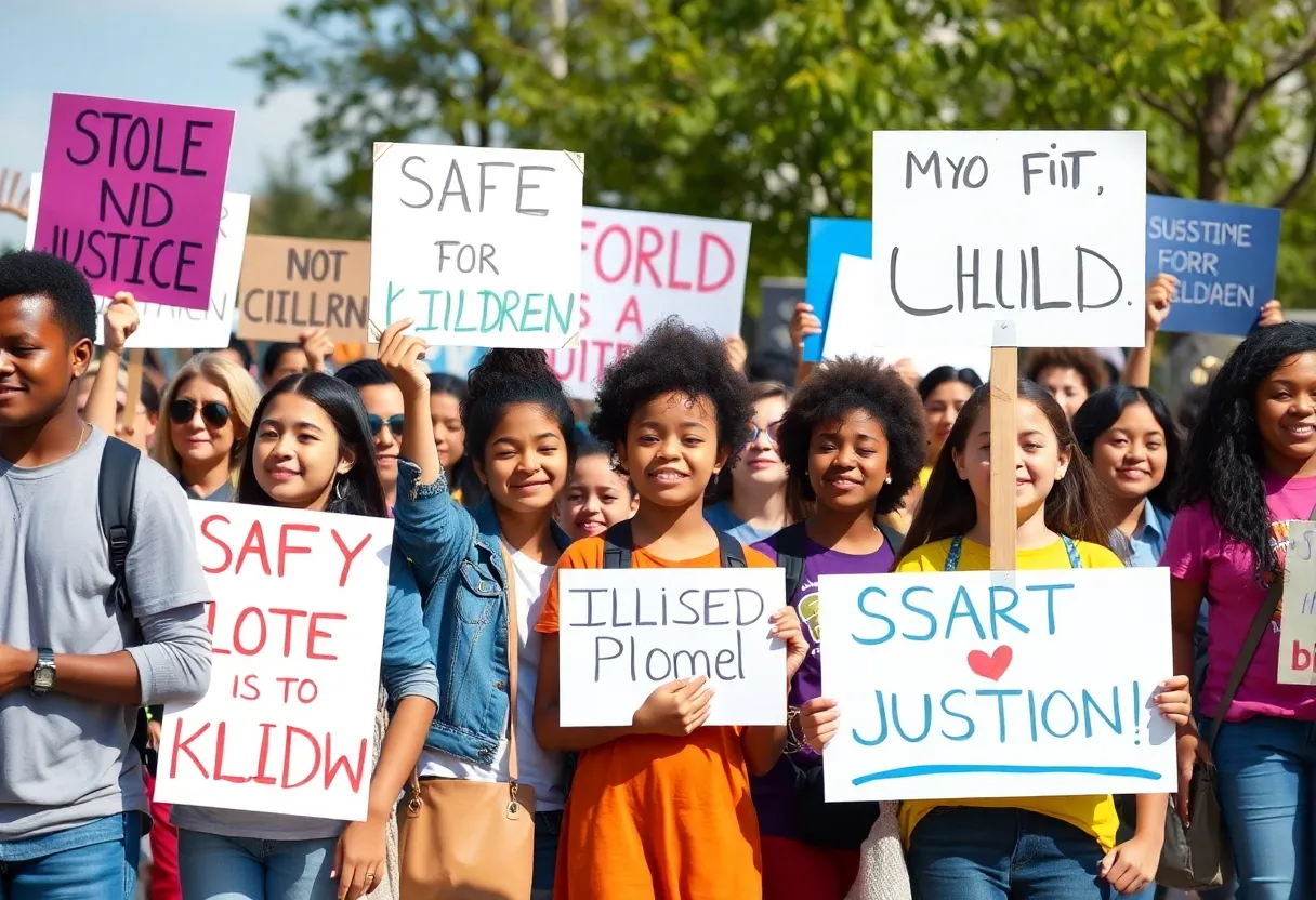 Community members advocating for child safety in Shreveport