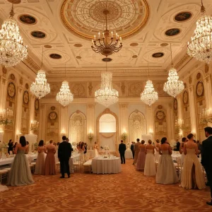 Elegant ballroom at Cotillion Club's annual celebration