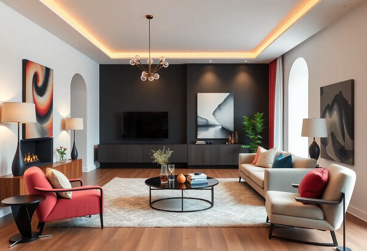 Collection of modern home furnishings featuring elegant designs