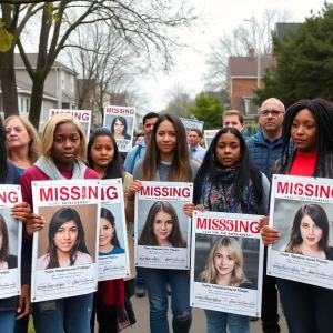 A neighborhood united in searching for missing teenagers with posters.