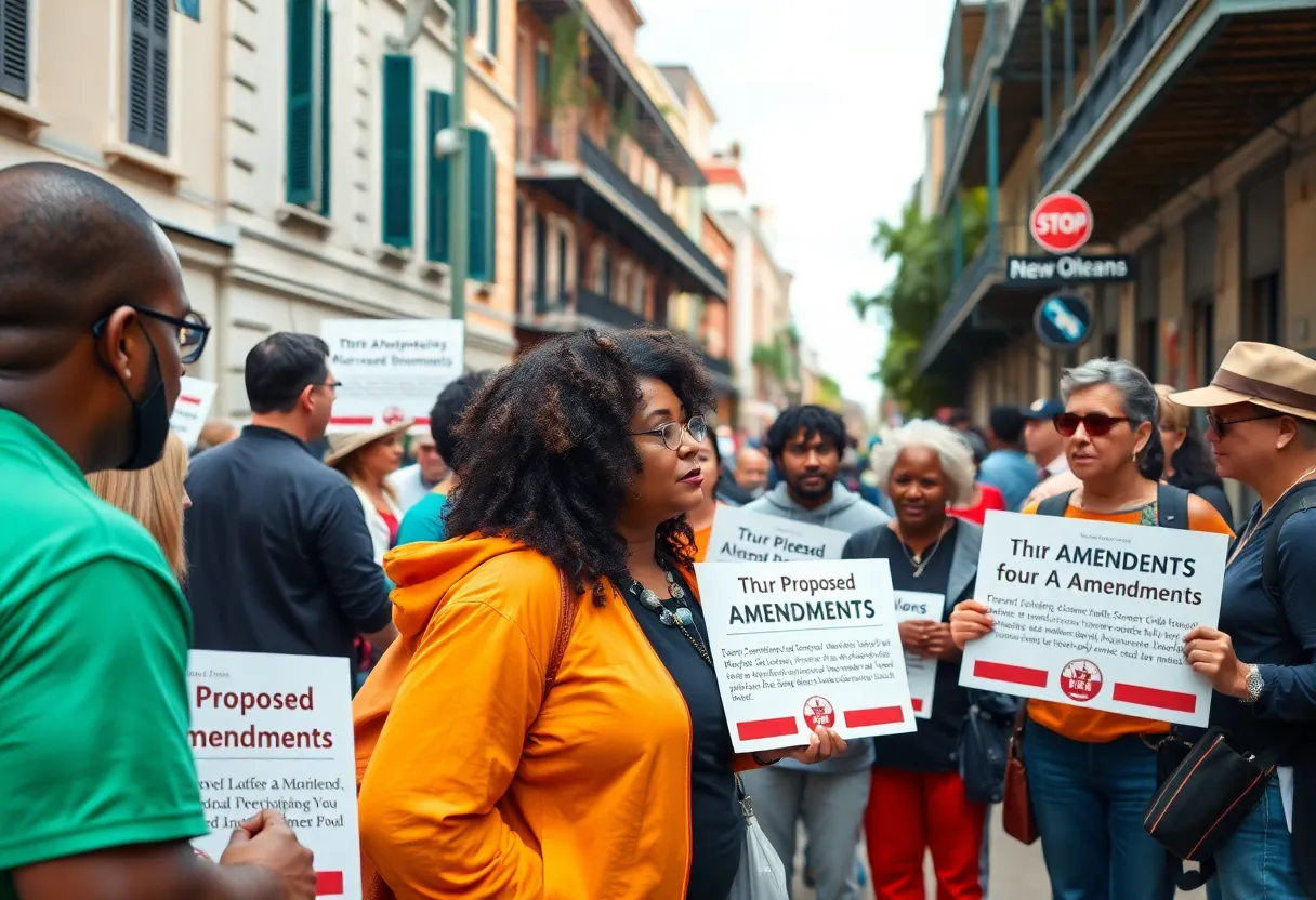 New Orleans residents discussing proposed amendments