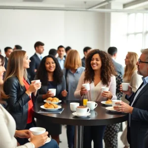 Local business leaders networking at Shreveport Business Exchange breakfast