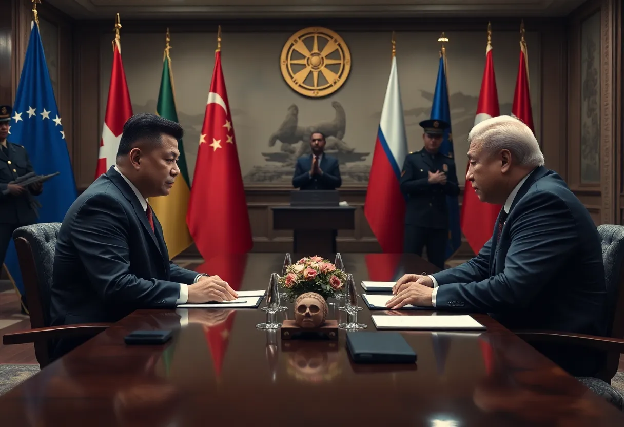 Diplomatic negotiation scene illustrating tensions between US and Iran