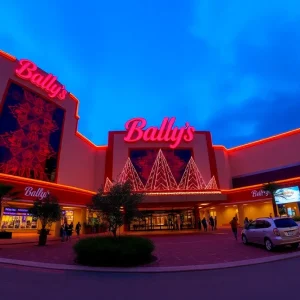 Bally's Shreveport Casino illuminated at twilight