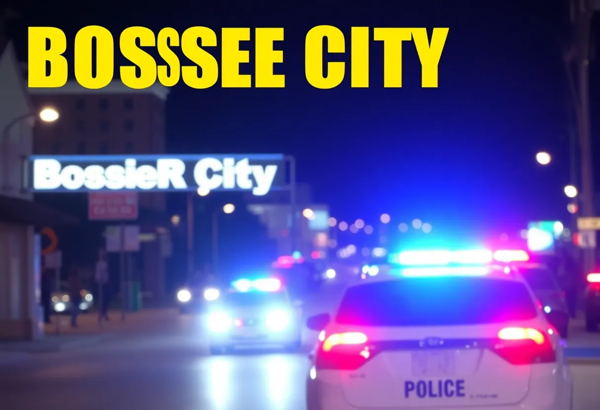 Police car lights in Bossier City representing law enforcement activity