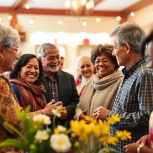 Community members gathering to celebrate a legacy of service.