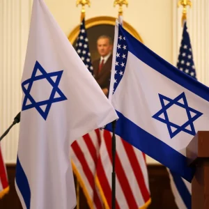 Flags of the U.S. and Israel symbolizing diplomatic tensions