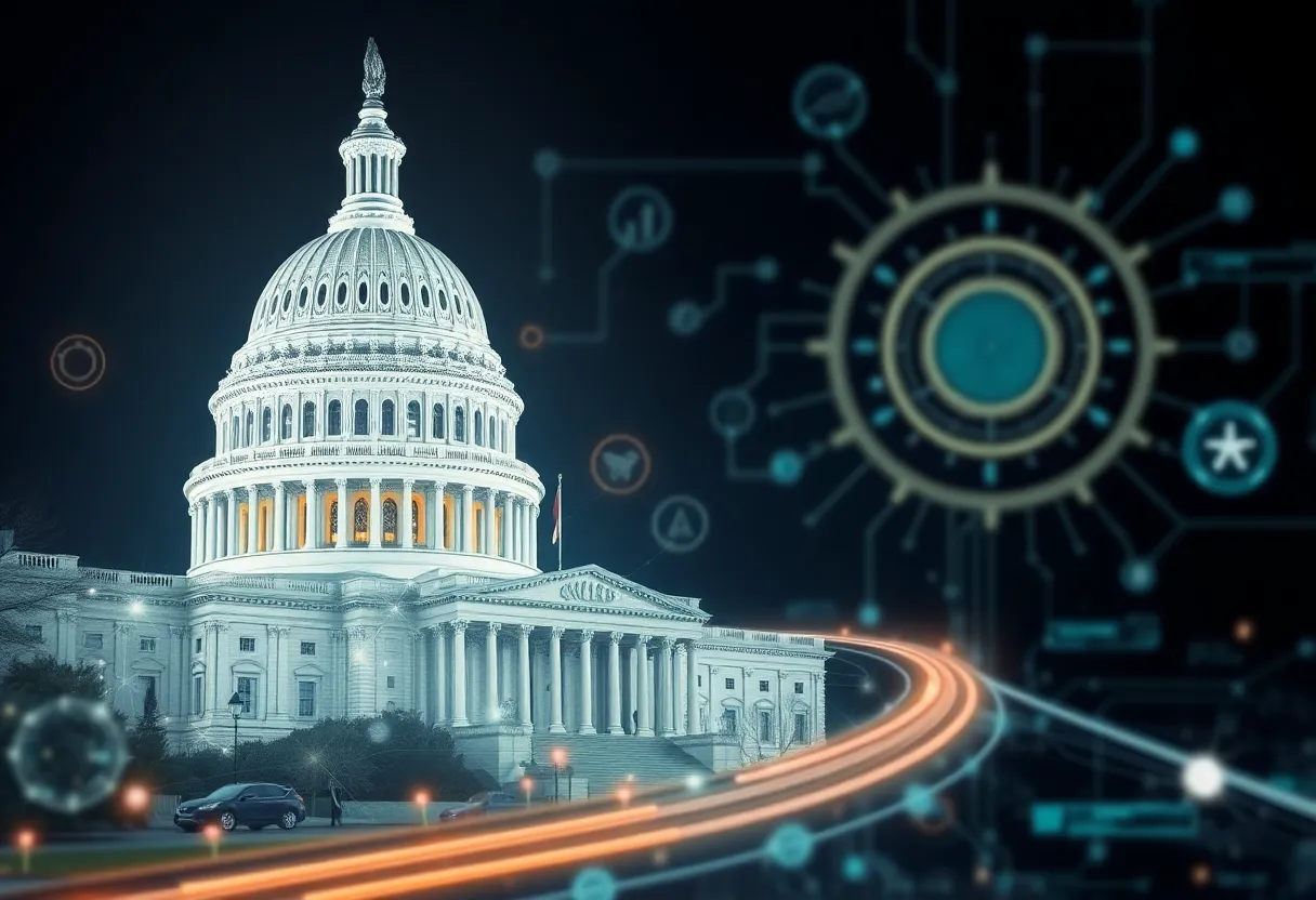 Conceptual image representing the intersection of technology and government.