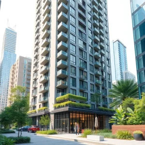 Exterior view of Fairmont Tower, a renovated high-rise in Shreveport.