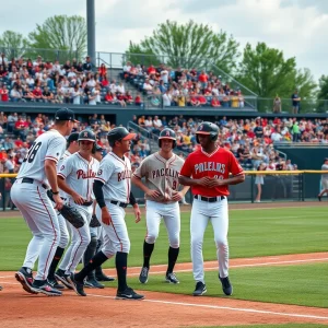 South Carolina Gamecocks baseball players during a game