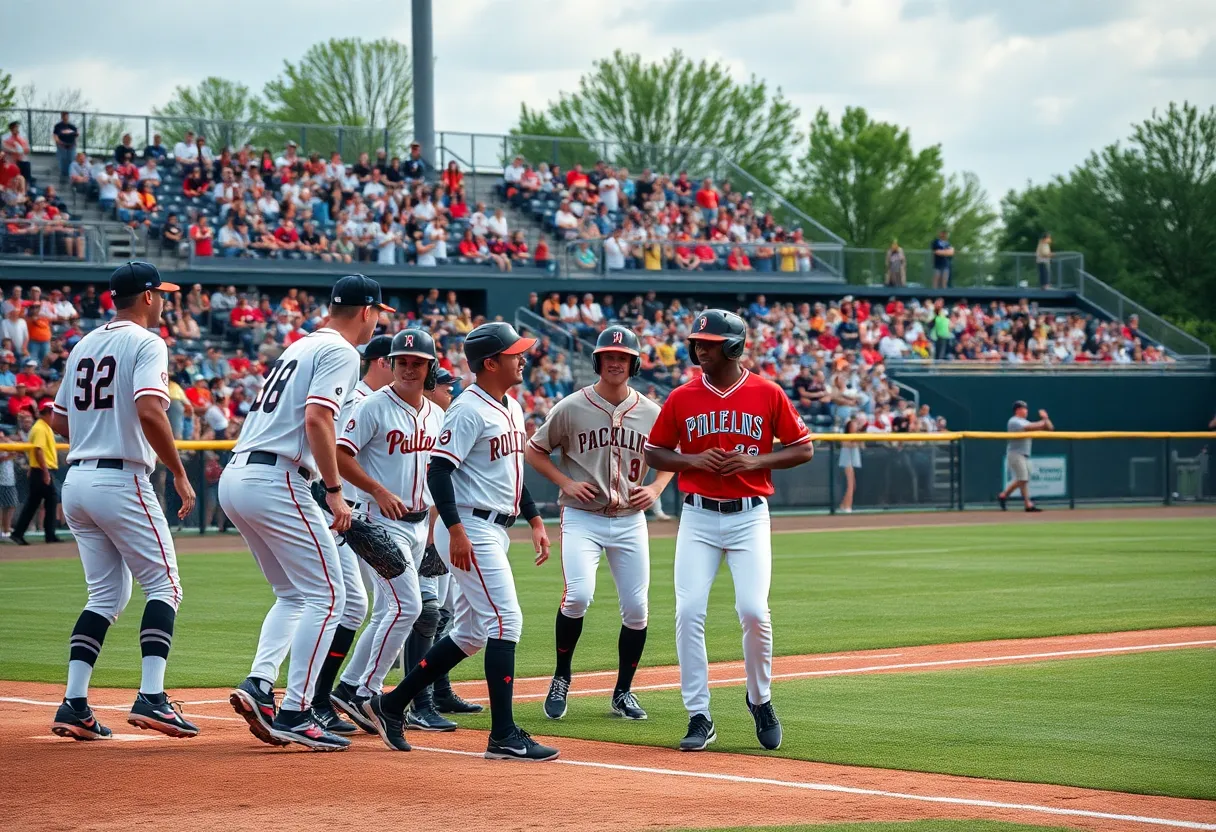 South Carolina Gamecocks baseball players during a game