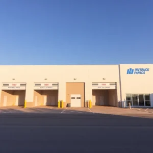 The newly opened Inland Truck Parts and Service facility in Shreveport with truck bays and office area.