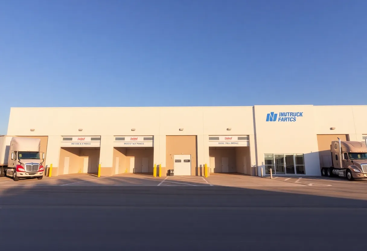 The newly opened Inland Truck Parts and Service facility in Shreveport with truck bays and office area.