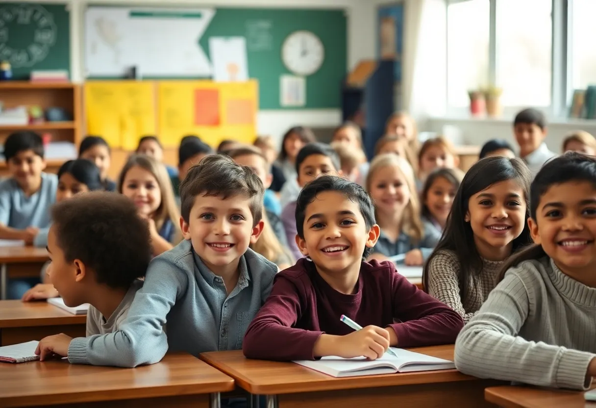 Students engaging in a dynamic classroom setting.