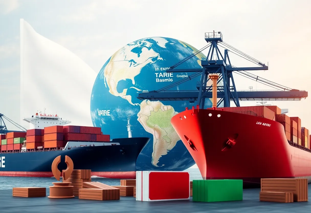 Conceptual image representing international trade and tariffs