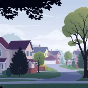 Tranquil suburban neighborhood in Keithville