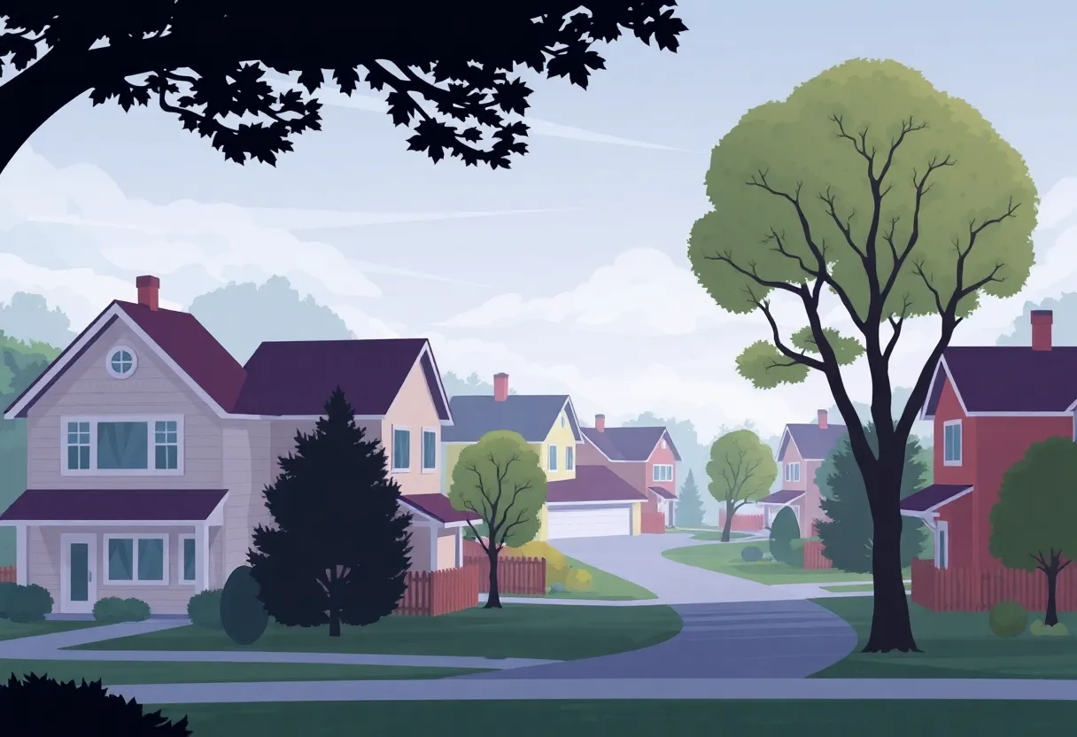 Tranquil suburban neighborhood in Keithville