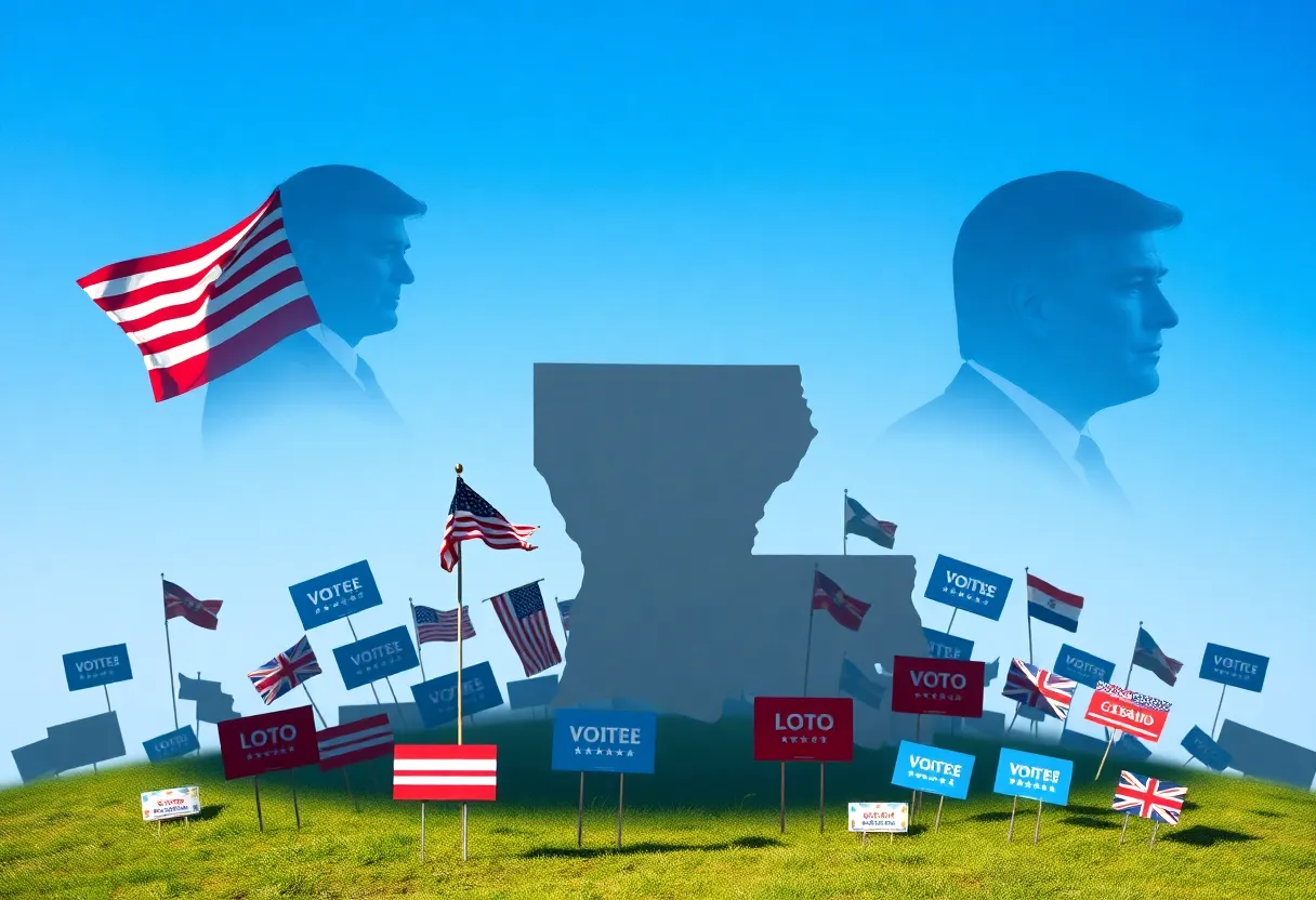 Symbolic representation of Louisiana politics with election elements