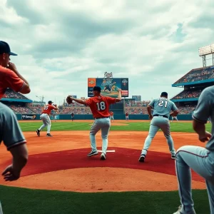 LSU baseball pitchers in the bullpen during a game