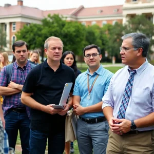Students and faculty at LSU discussing concerns about academic freedom
