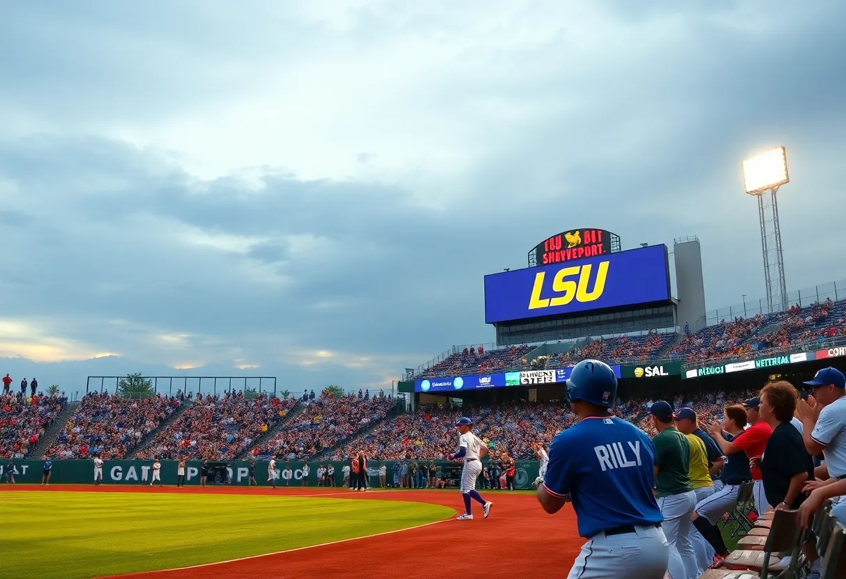 LSU-Shreveport baseball team celebrating their victory and preparing for the World Series