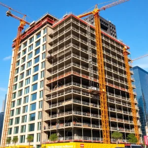 Construction site of a new state office building in downtown Shreveport
