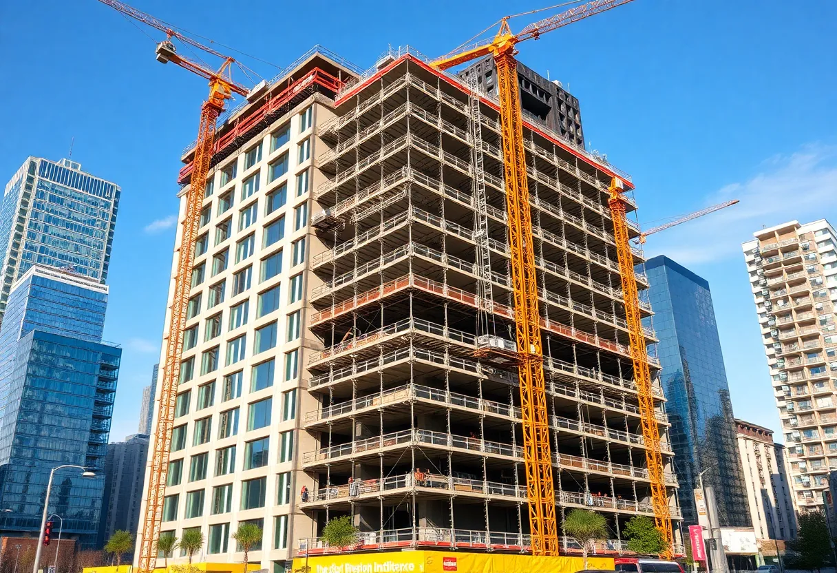 Construction site of a new state office building in downtown Shreveport
