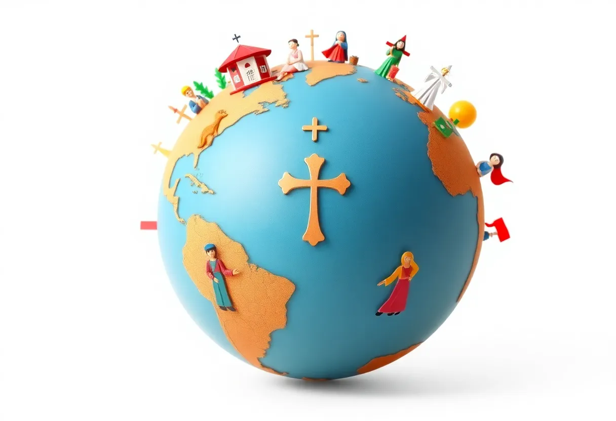 Symbolic representation of the global Catholic Church's inclusivity.