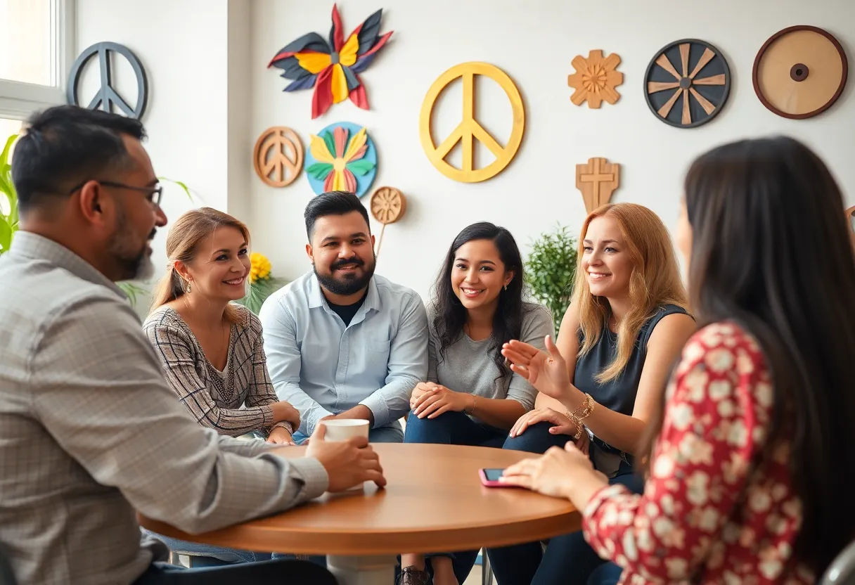 A community meeting promoting inclusivity and reform.