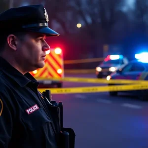 Police investigating a crime scene in Shreveport