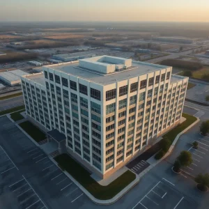 Aerial view of former natural gas provider office in Shreveport, Louisiana