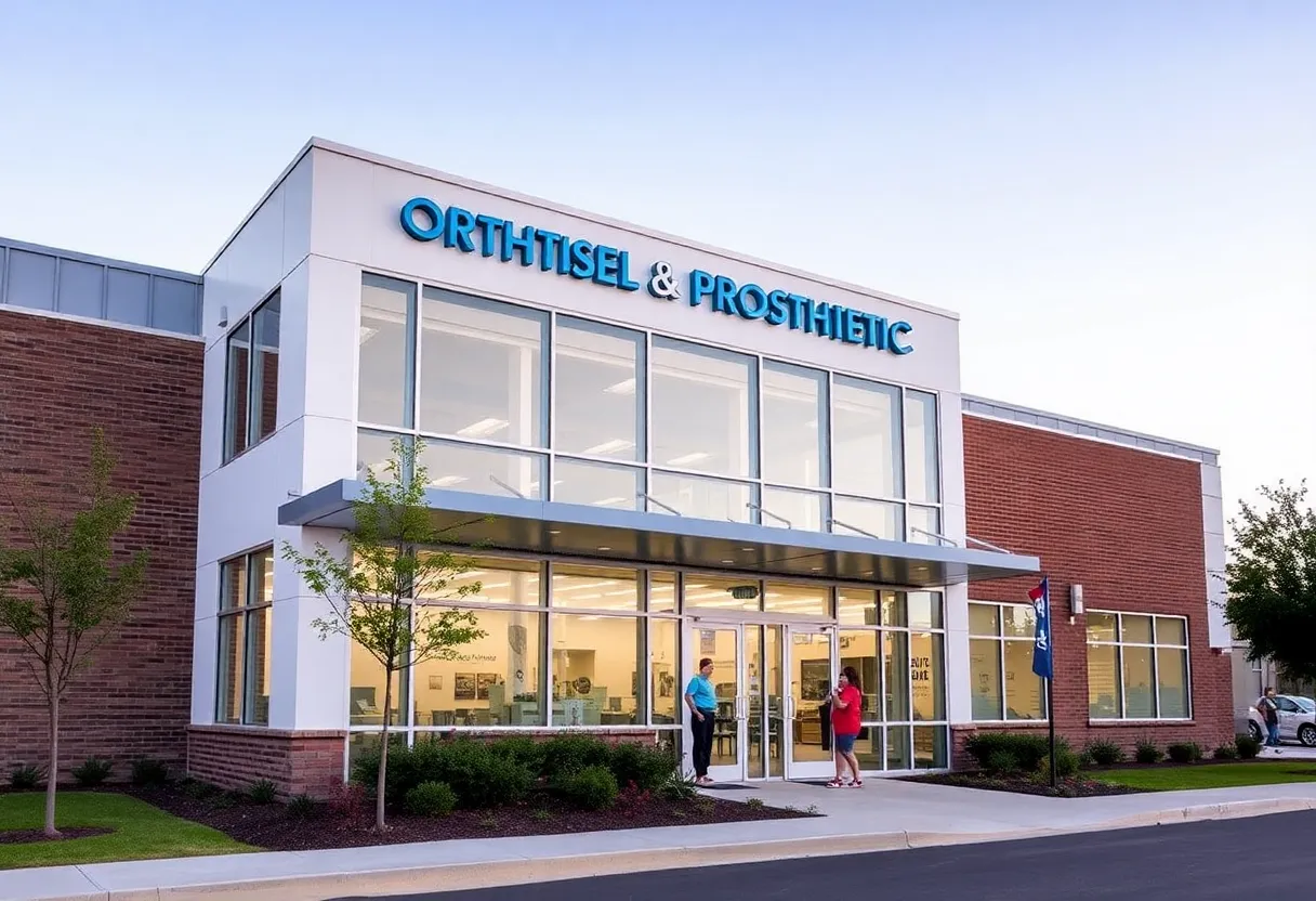 Exterior view of the new orthotic and prosthetic facility in Shreveport