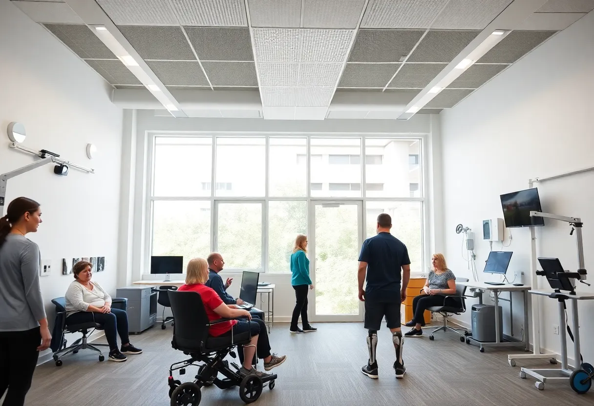 Community gathering at the grand opening of Orthotic and Prosthetic Solutions in Shreveport.