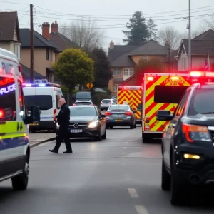 Police and emergency vehicles at a crime scene in Shreveport