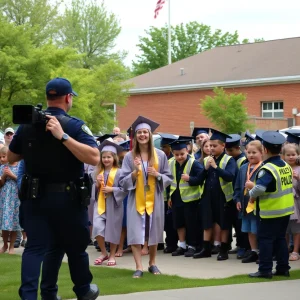 Police at a preschool graduation ceremony in Shreveport